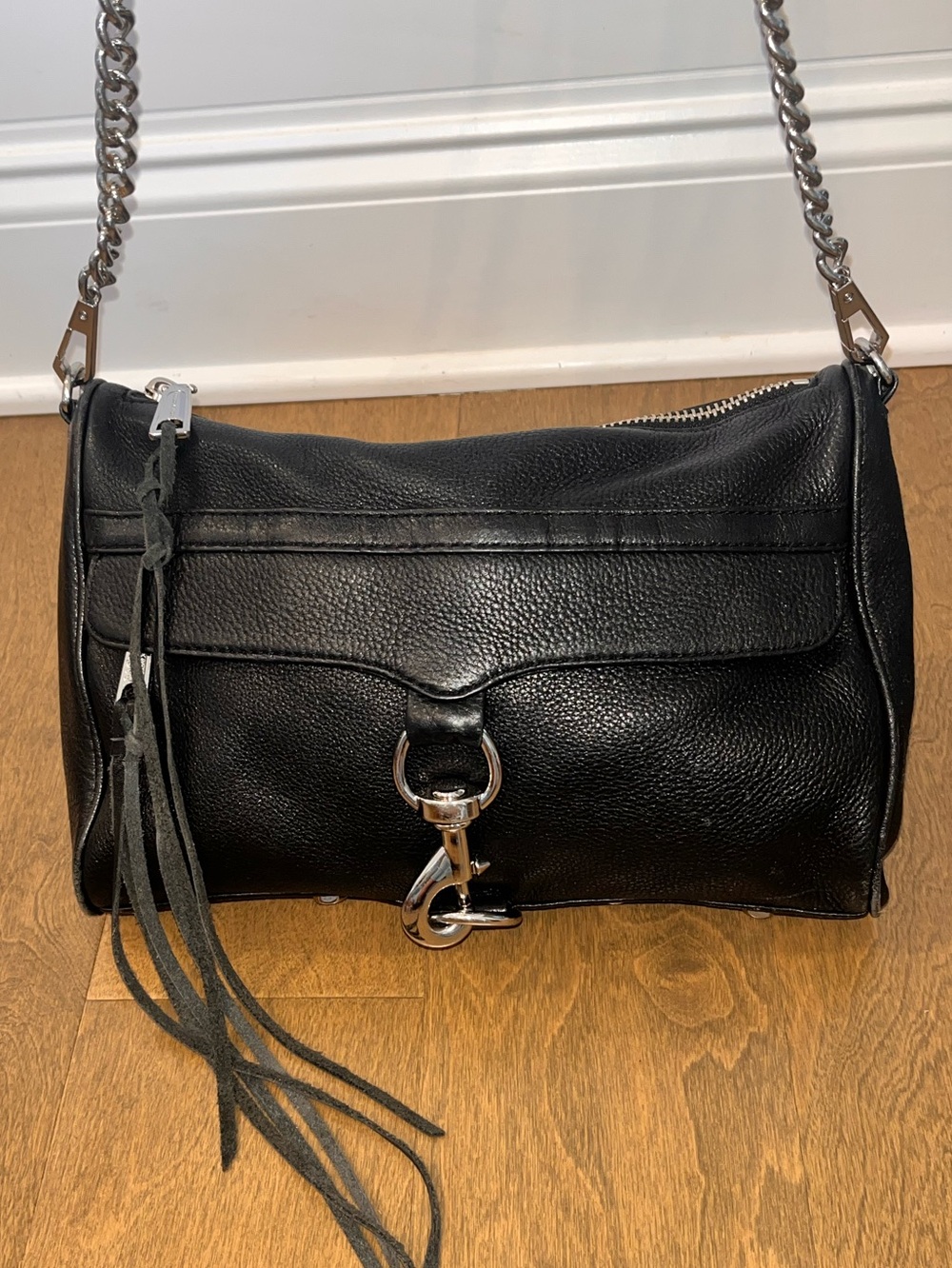 Rebecca Minkoff Mini M.A.C Black Leather Crossbody Bag